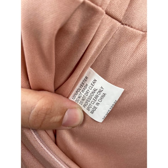 Ieena for Mac Duggal Blush Pink 55358 Dramatic Flowy Sleeve V-Neck Formal Dress - Picture 7 of 7